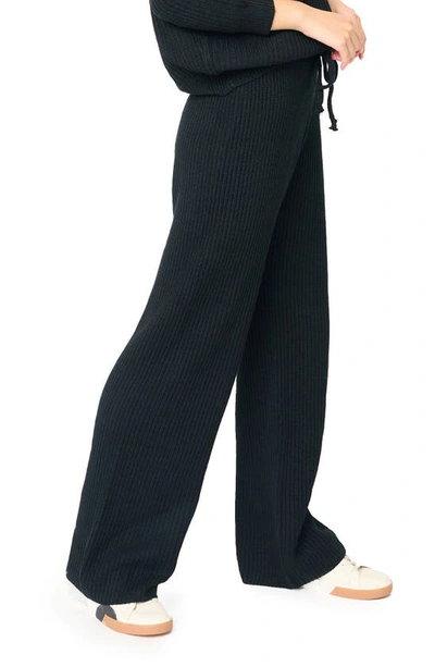 Gibsonlook Gigi Drawstring Rib Sweater Pants In Black