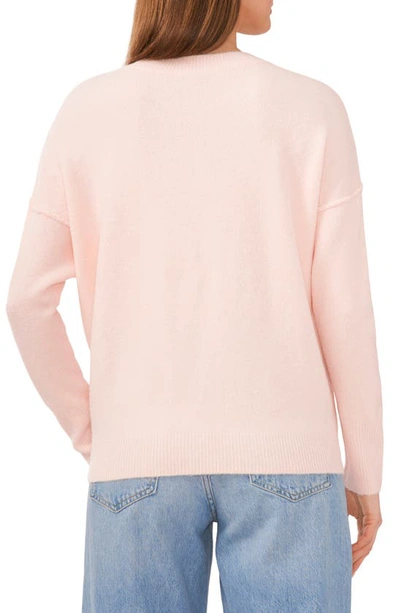 Vince Camuto Center Seam Crewneck Sweater In Blushing Bride
