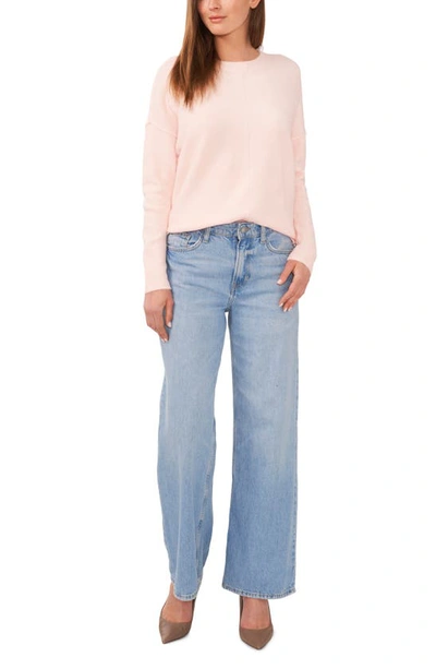 Vince Camuto Center Seam Crewneck Sweater In Blushing Bride