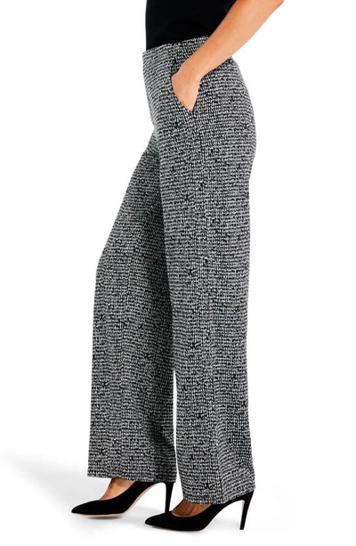Shop Nic + Zoe Tweed Wide Leg Pull-on Pants In Black Multi