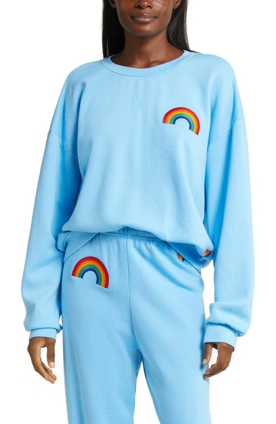 Shop Aviator Nation Rainbow Sweatshirt In Sky