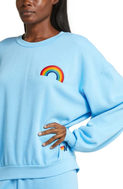 Shop Aviator Nation Rainbow Sweatshirt In Sky