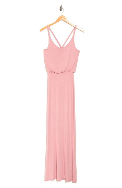 Shop Go Couture Crossback Maxi Dress In Mauve