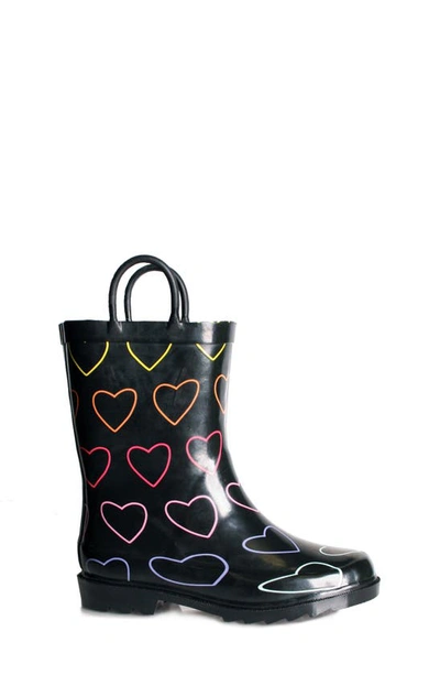 Nomad Splashy Kids Rain Boot In Neon Hearts