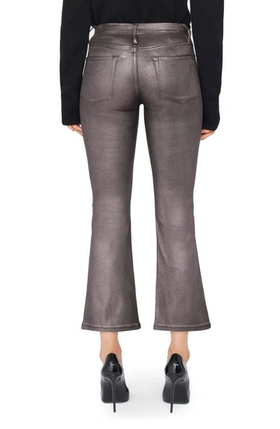 Frame Le Crop Mini Boot Metallic Mid-rise Jeans In Mahogany