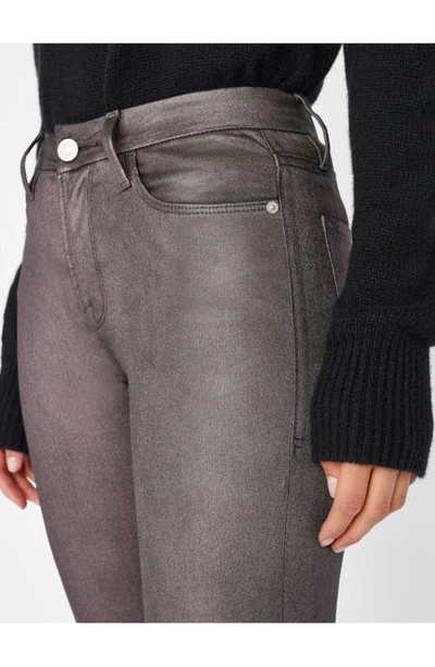 Frame Le Crop Mini Boot Metallic Mid-rise Jeans In Mahogany