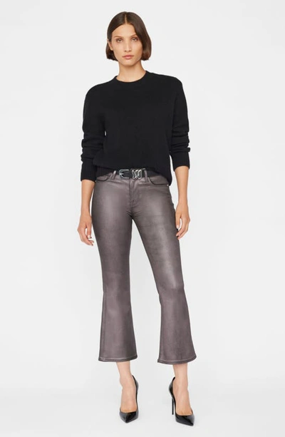 Frame Le Crop Mini Boot Metallic Mid-rise Jeans In Mahogany