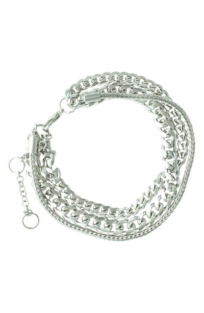 Shop Olivia Welles Christy Chain Bracelet In Silver