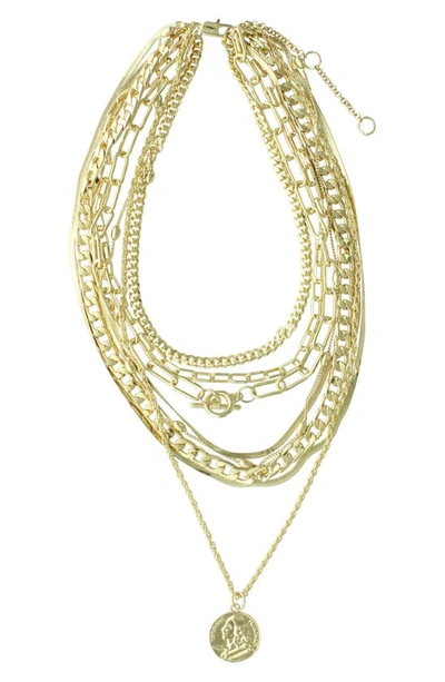Shop Olivia Welles Lindsay Layered Necklace In Gold