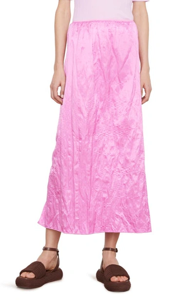 Vince Crinkle Satin Maxi Skirt In Rosea