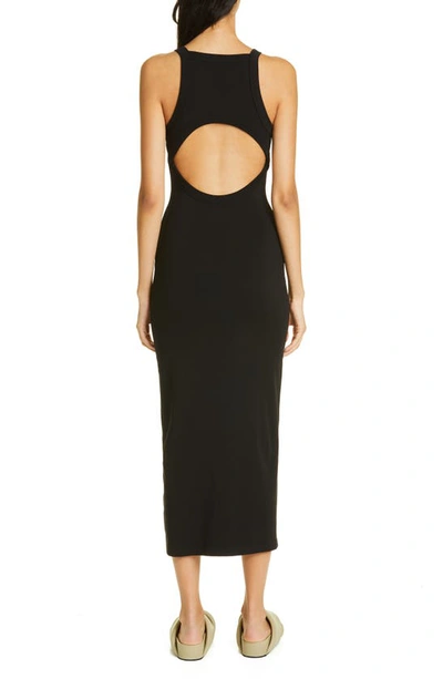 Shop A.l.c Hannah Back Cutout Stretch Cotton Body-con Dress In Black