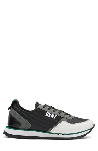 Shop Dkny Mixed Media Runner Sneaker In Green