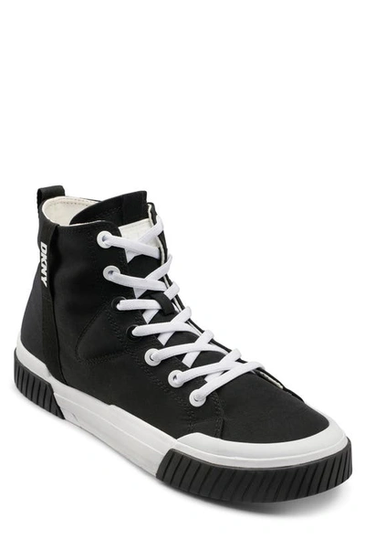 Shop Dkny Nylon High Top Sneaker In Black