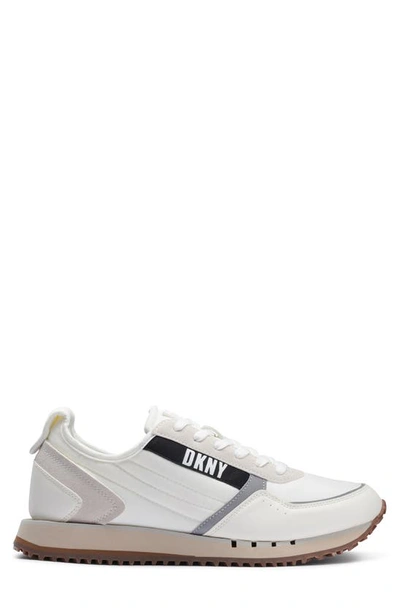 Shop Dkny Mixed Media Runner Sneaker In White