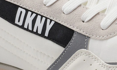 Shop Dkny Mixed Media Runner Sneaker In White