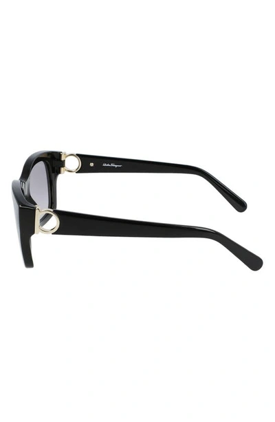 Ferragamo Rectangular Bio-injected Plastic Sunglasses In Black/ Grey