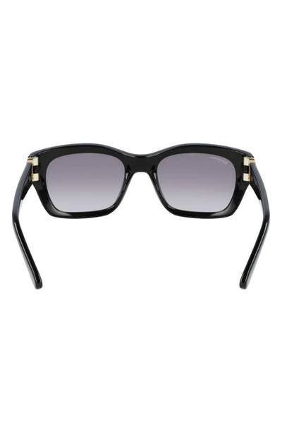 Ferragamo Rectangular Bio-injected Plastic Sunglasses In Black/ Grey