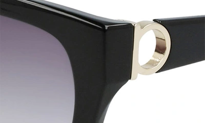 Ferragamo Rectangular Bio-injected Plastic Sunglasses In Black/ Grey