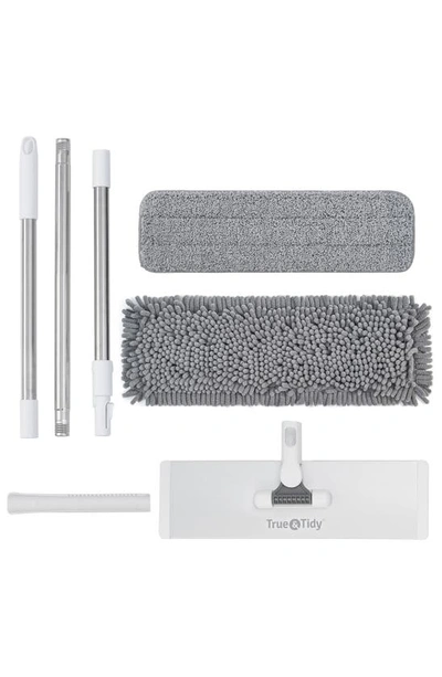 True & Tidy Heavy Duty Wet & Dry Sweeper Mop In Silver/ Gray