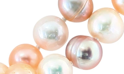 Effy Sterling Silver 8–9mm Multicolor Freshwater Pearl Long Necklace In Peach Multi