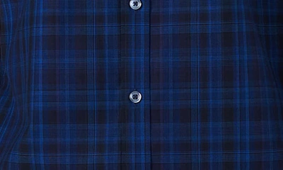 Shop Bugatchi Julian Shaped Fit Plaid Stretch Button-up Shirt In Night Blue