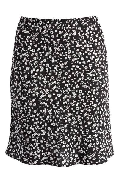 Shop Asos Design Floral Slip Skirt In Black Multi