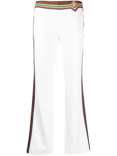 Shop Casablanca Logo-embroidered Pants In White