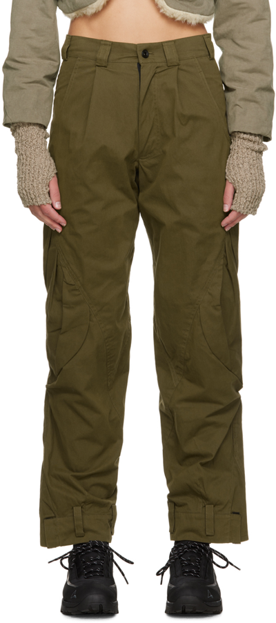 Shop Hyein Seo Khaki Cargo Trousers