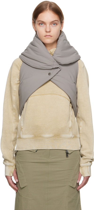 Shop Hyein Seo Khaki Origami Bag Vest In Warm Grey