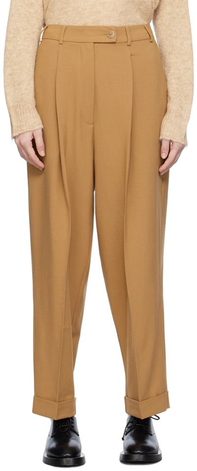 Shop Cordera Beige Masculine Trousers In Camel