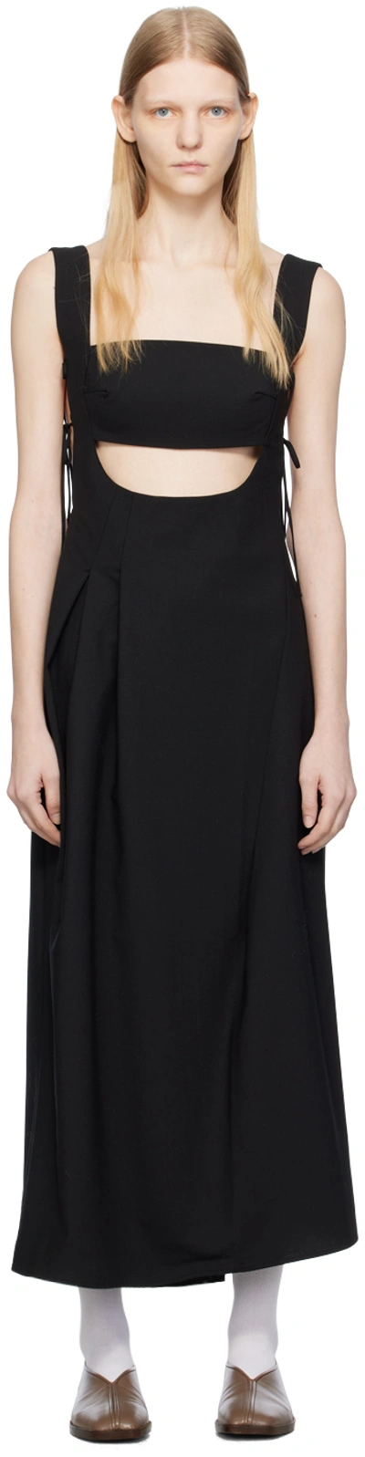 Shop Cordera Black Tailoring Cutout Midi Dress