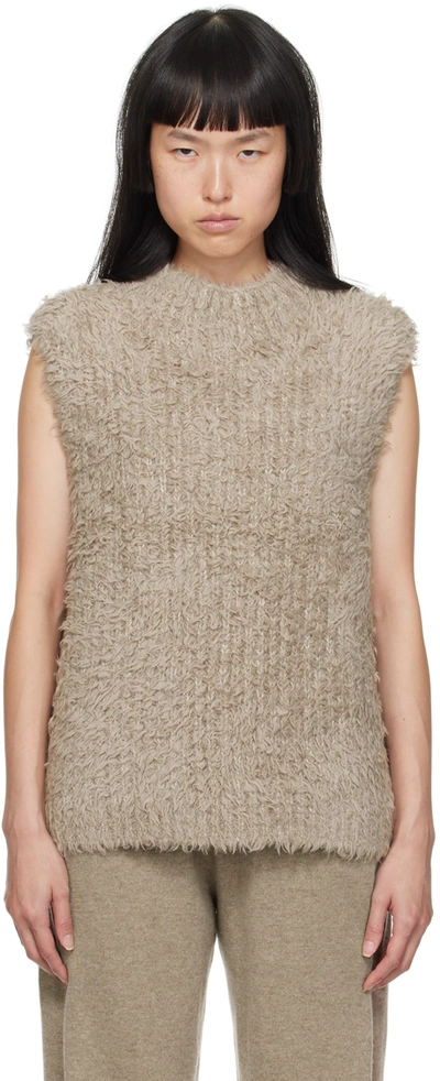 Shop Lauren Manoogian Taupe Crewneck Sweater In Tm01 Taupe Marl