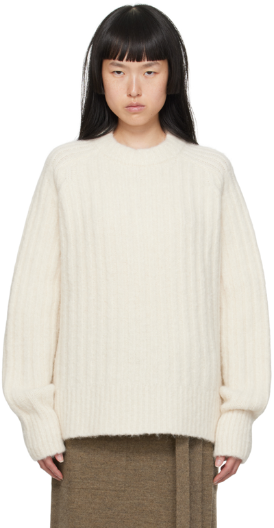Shop Lauren Manoogian Off-white Saddle Sweater In Rw01 Raw White