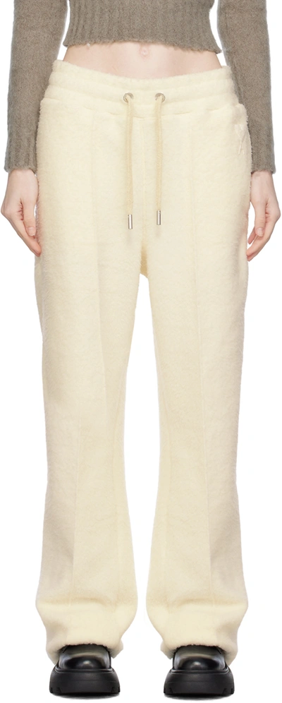 Shop Ami Alexandre Mattiussi Off-white Drawstring Lounge Pants In Ivory/185