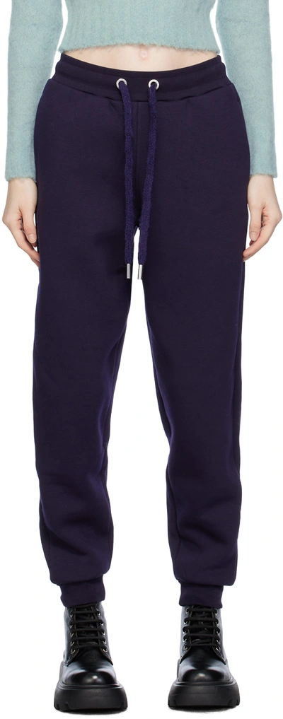 Shop Ami Alexandre Mattiussi Navy Drawstring Lounge Pants In Night Blue.430