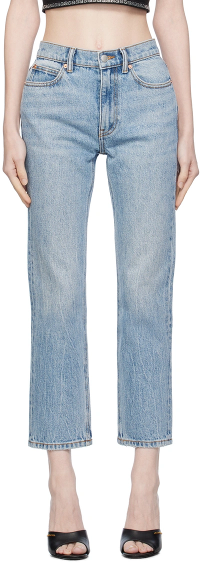 Shop Alexander Wang Blue Stovepipe Jeans In 471a Vintage Indigo