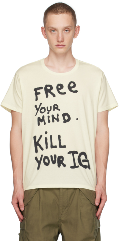 Shop R13 Off-white 'free Your Mind' T-shirt In Ecru