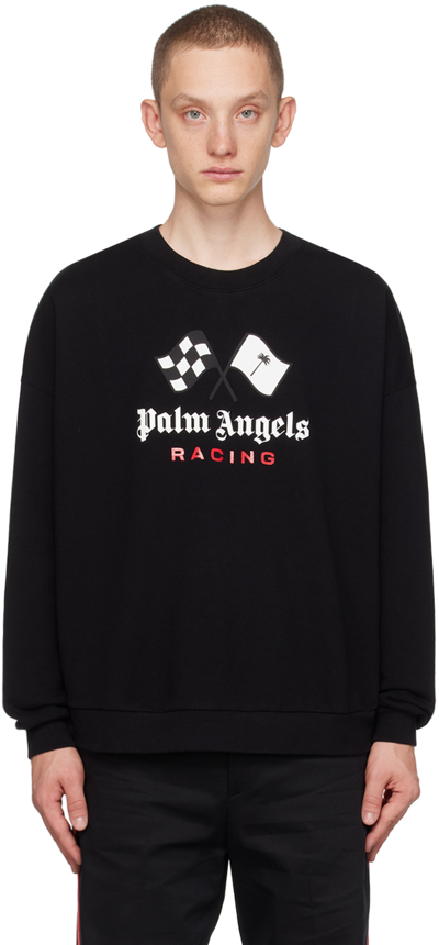 Shop Palm Angels Black Moneygram Haas F1 Edition 'racing' Sweatshirt