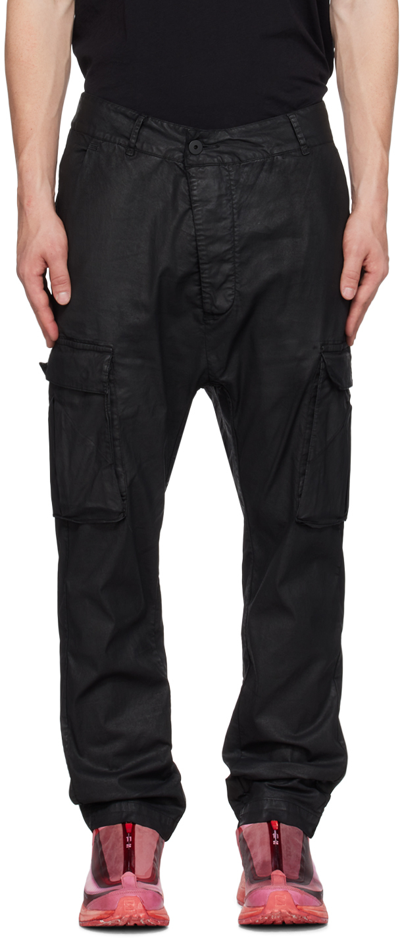Shop 11 By Boris Bidjan Saberi Black P21b Denim Cargo Pants In Black Coated