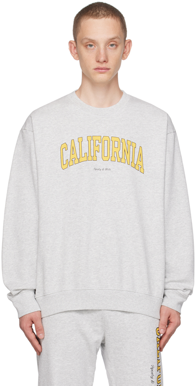 Shop Sporty And Rich Gray 'california' Sweatshirt In Heather Gray