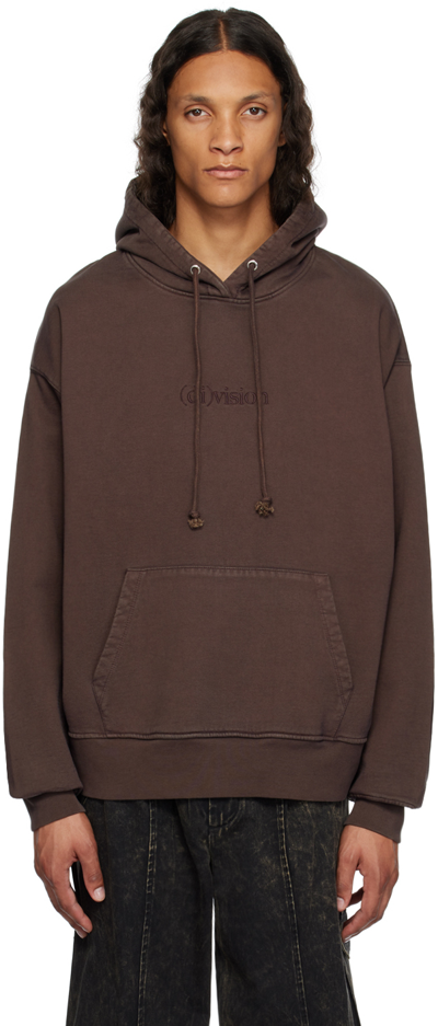 Shop (d)ivision Brown Embroidered Hoodie In Seal Brown