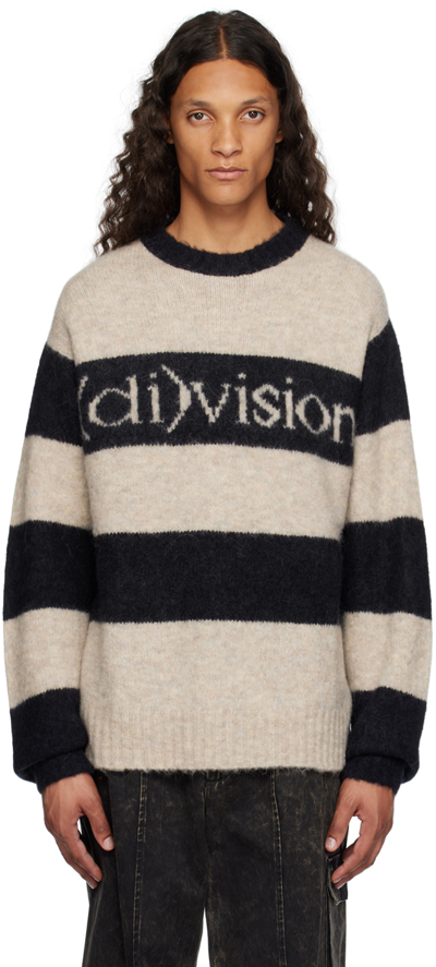 Shop (d)ivision Navy & Off-white Striped Sweater In Black / White Stripe