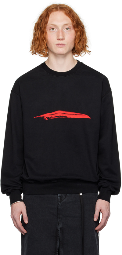 Shop Ann Demeulemeester Black Henricus Sweatshirt In Black + Red Print