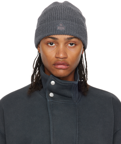 Shop Isabel Marant Gray Bayle Beanie In 02an Anthracite
