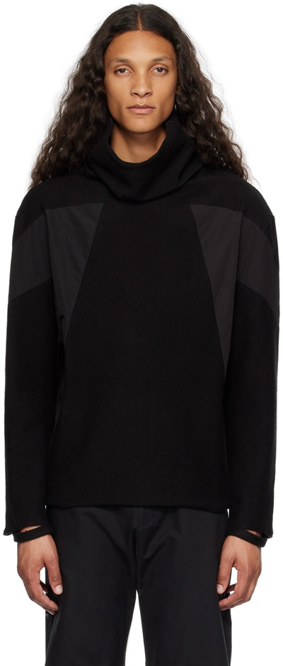 Carnet-archive Black Paneled Turtleneck In Black