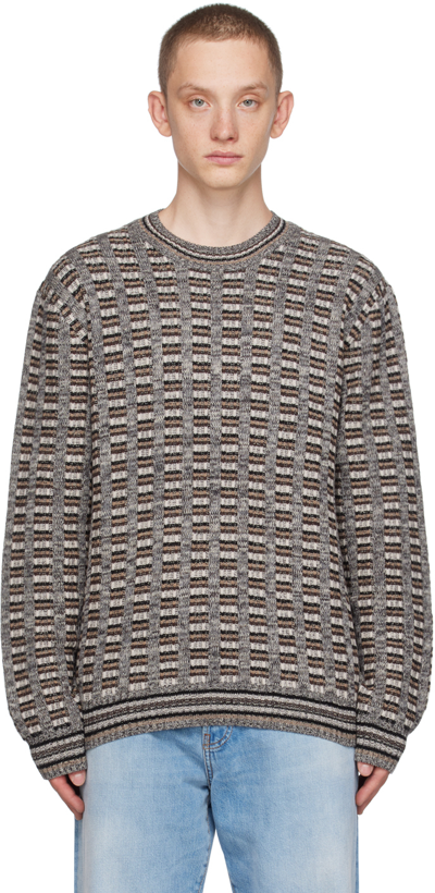 Shop Samsã¸e Samsã¸e Brown Eliott Sweater In Crocodile Mel.