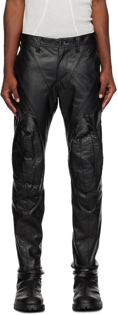 Shop Julius Black Rider Leather Pants