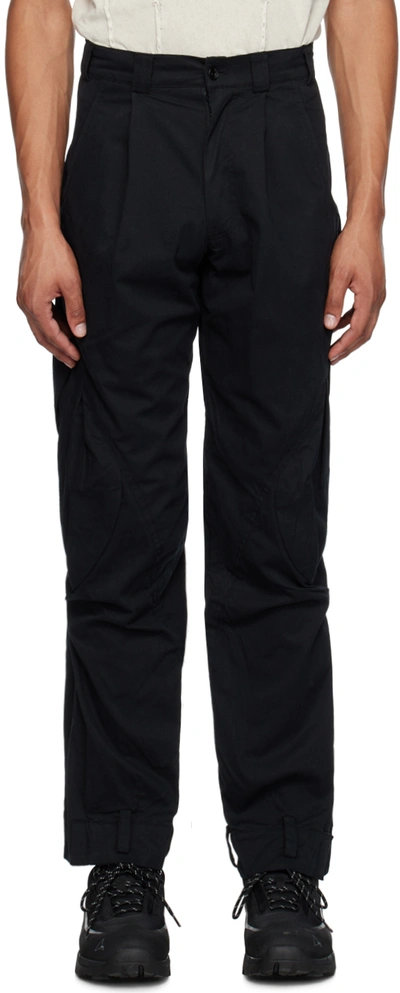 Hyein Seo Black Pleated Cargo Pants In Black