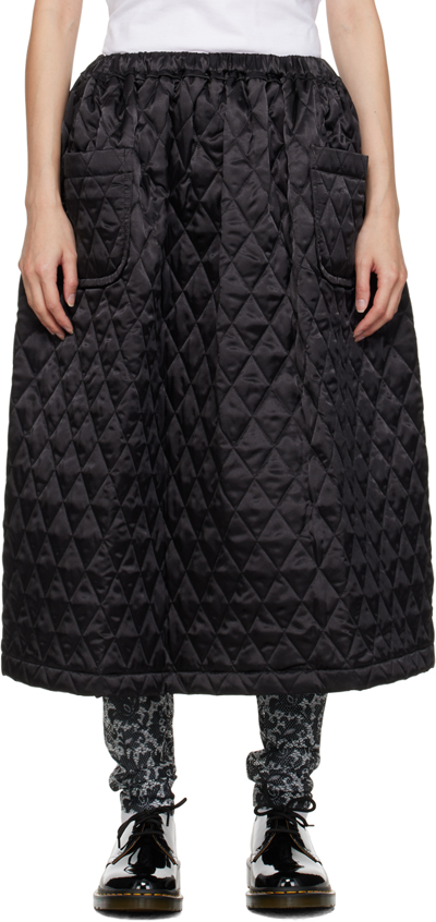 Shop Tao Comme Des Garçons Black Quilted Midi Skirt In 1 Black