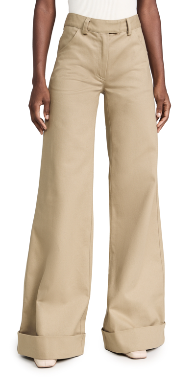 Shop Rosie Assoulin B-boy Trousers Khaki